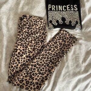 Leopard Print Pants and Princess Graphic Tee